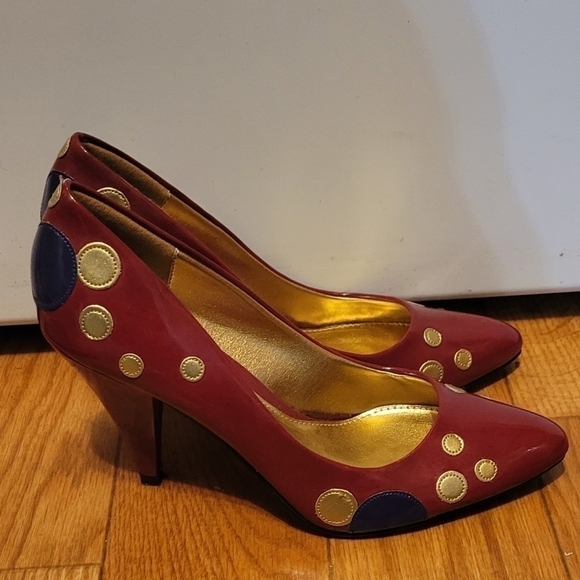 Size 8 | unlisted kenneth cole red gold high heel pumps - Picture 1 of 9